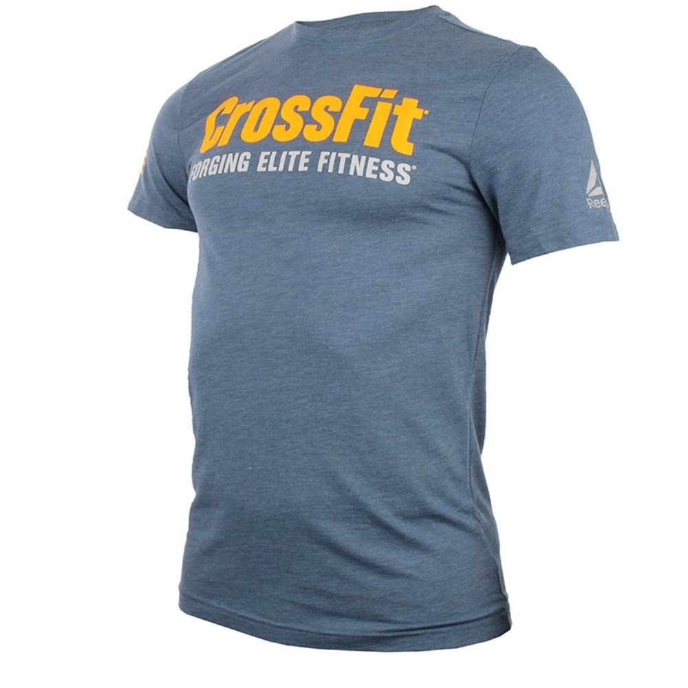 Reebok CrossFit Forging Elite Fitness Blue Orange T-Shirt Men’s Size L| Games